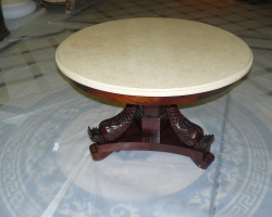 Столешница круглая на столик мрамор Крема валенсия