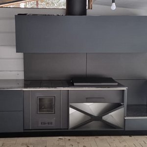 Столешница зоны барбекю из гранита Steel Grey